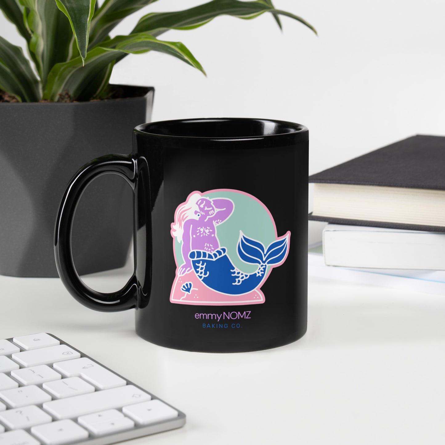 Black Glossy Merperson Mug