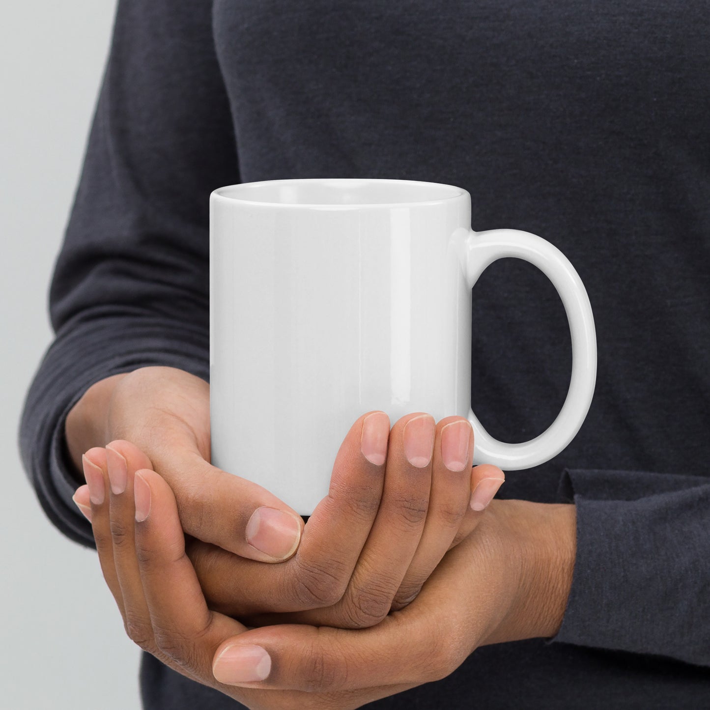 White glossy mug