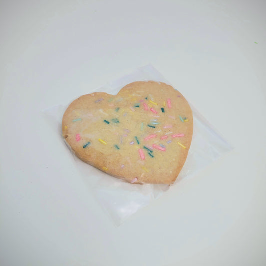 Undecorated Sprinkle Heart Cookie