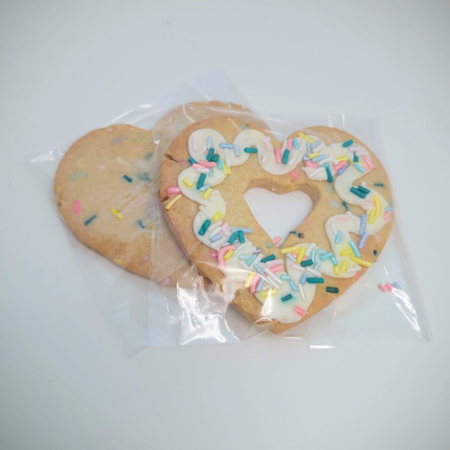 Undecorated Sprinkle Heart Cookie